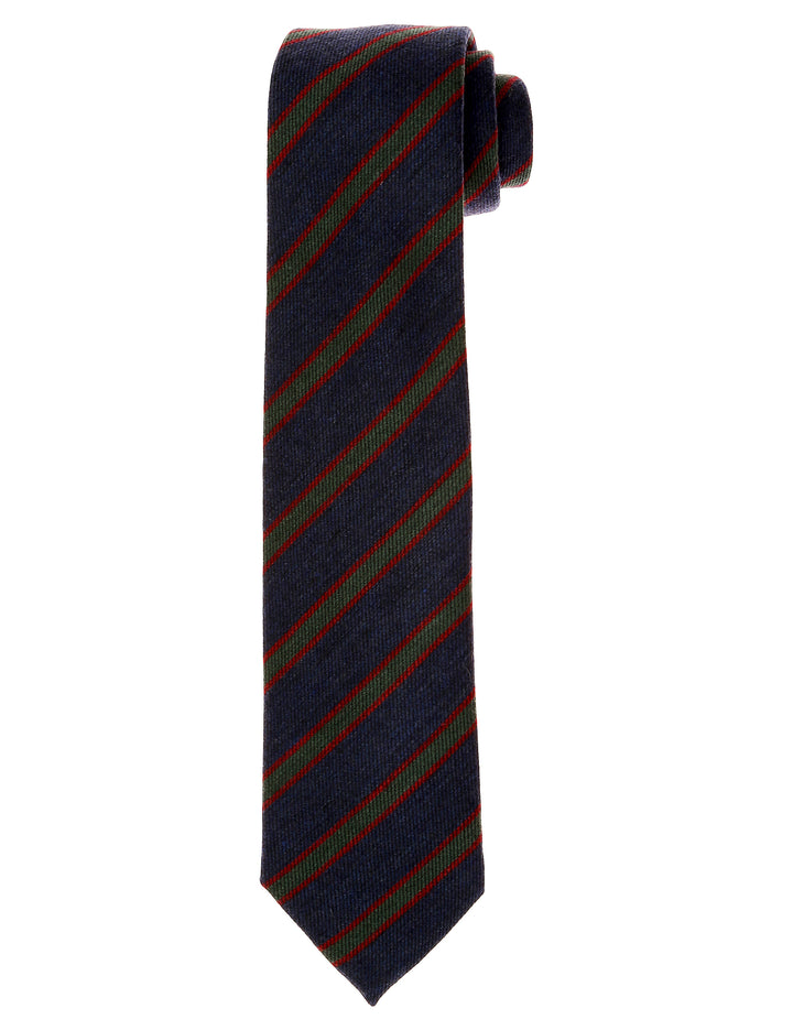 Corbata lana riga Azul/verde