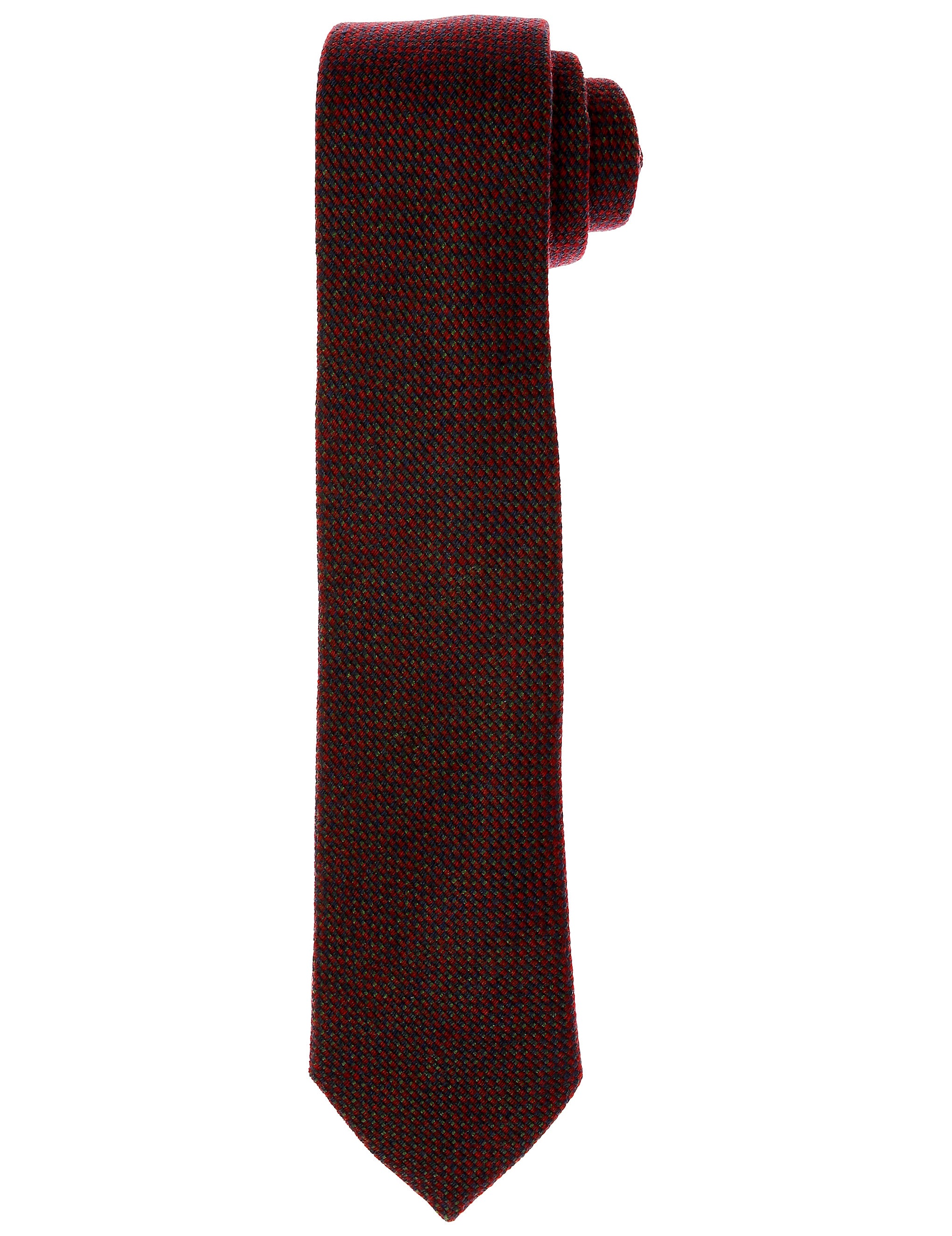 Corbata lana falso liso Burdeos