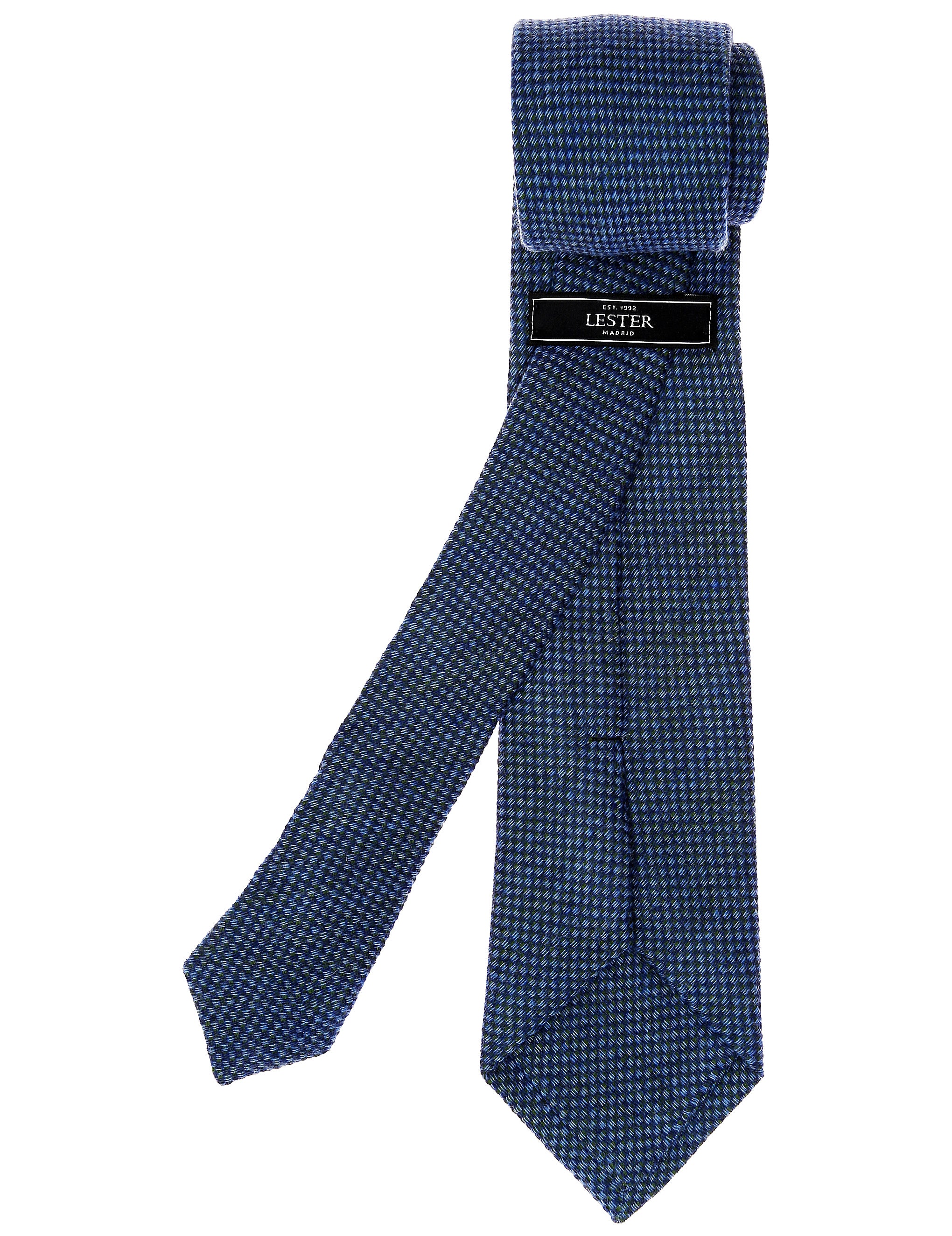 Corbata lana falso liso Azul/azul