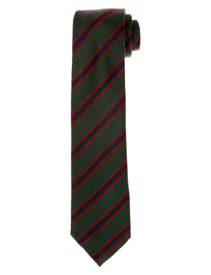 Corbata lana riga Verde/azul