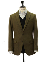 Chaqueta tweed espiga Verde