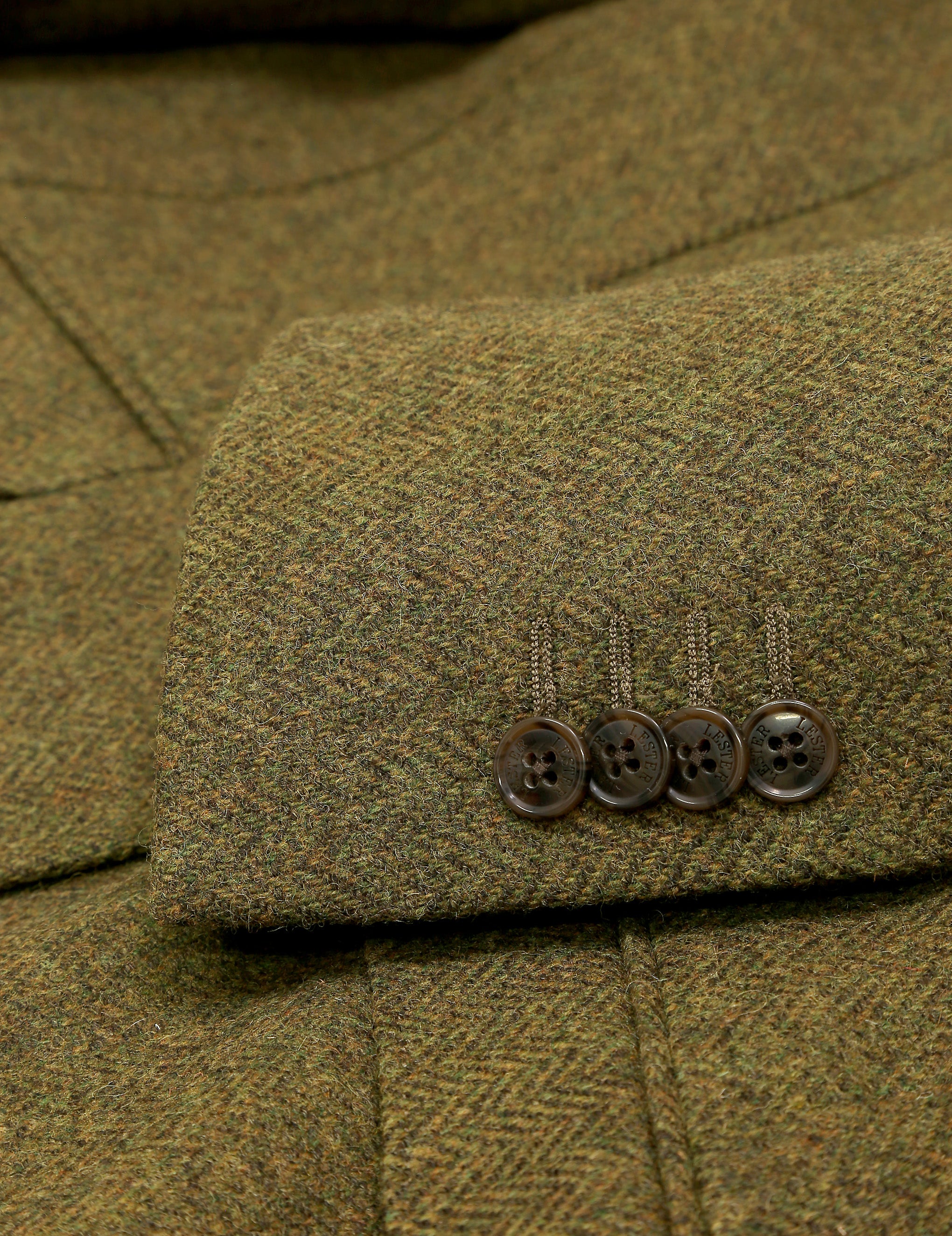 Chaqueta tweed espiga Verde