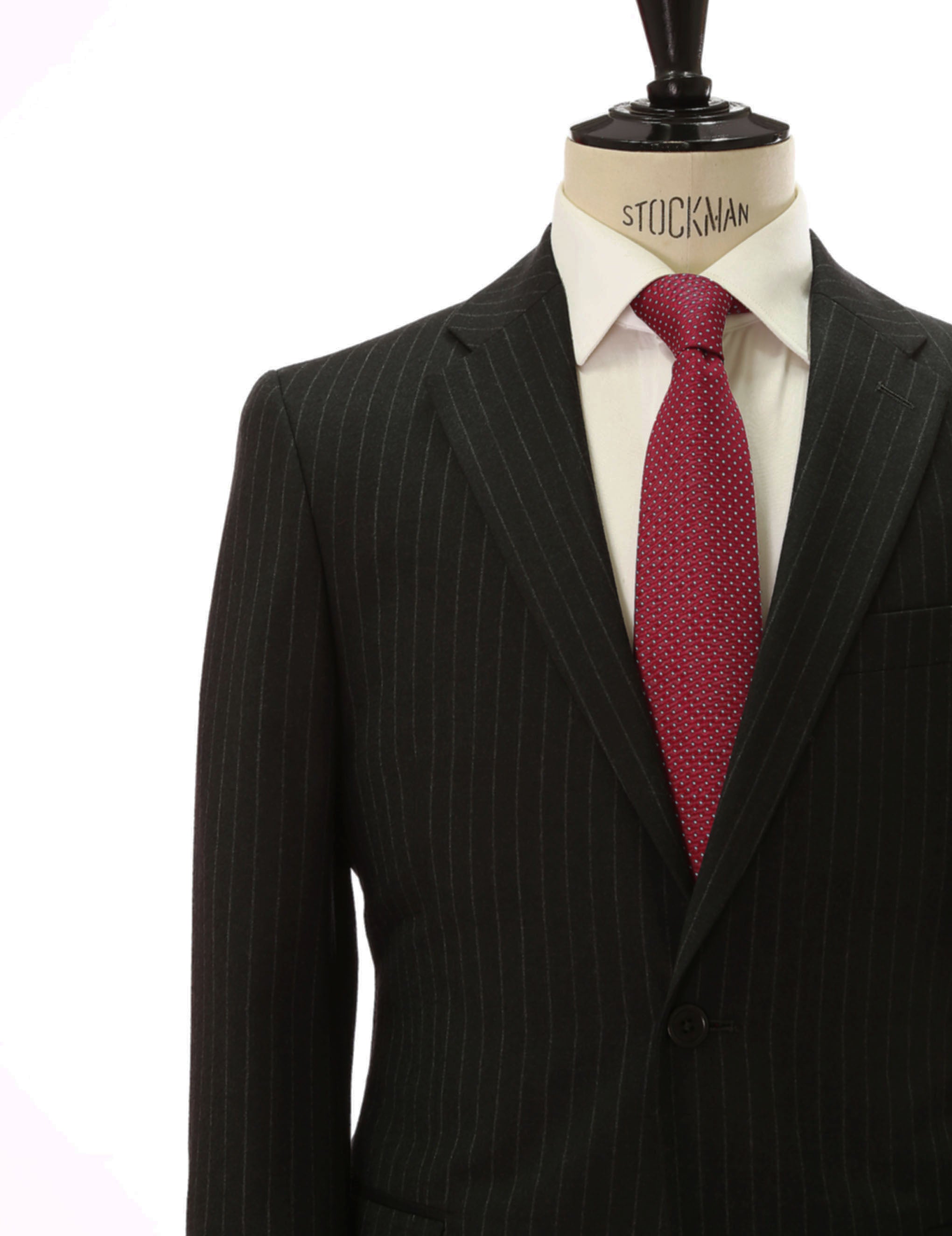 Traje hombre raya diplomática Gris