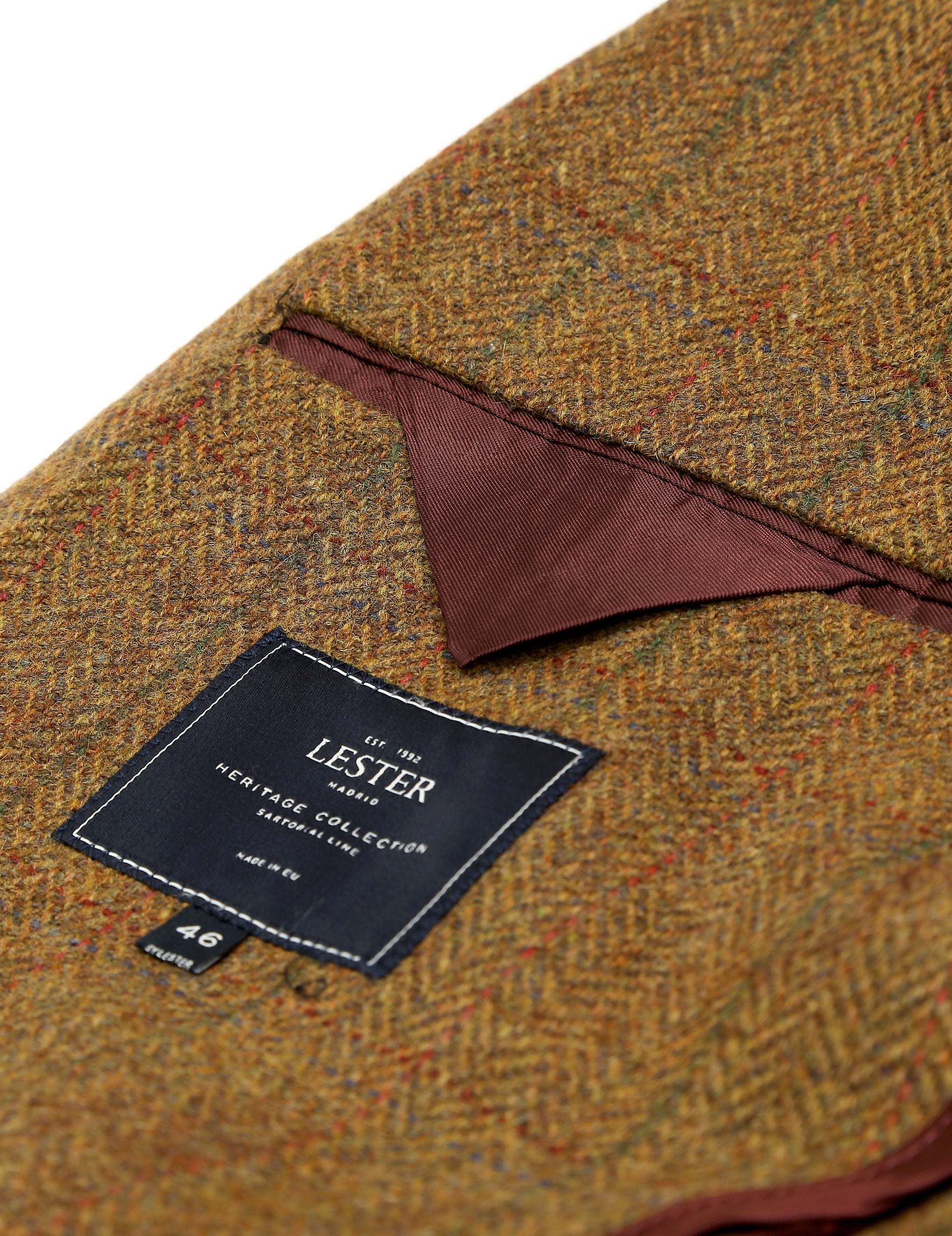 Chaqueta tweed derby Marrón