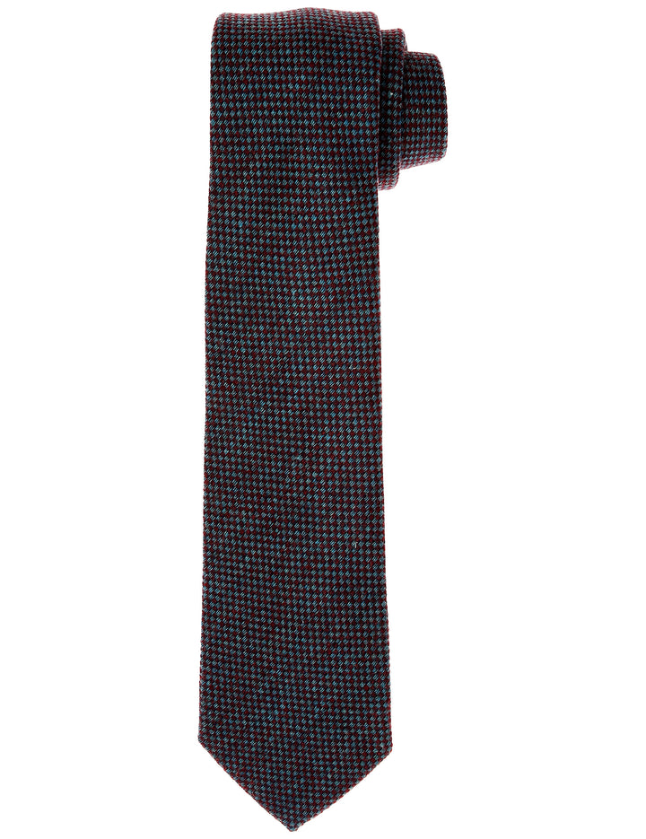 Corbata lana falso liso Azul/burdeos