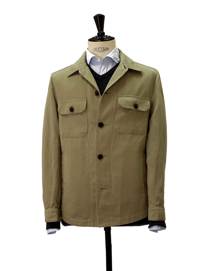 Overshirt lino algodón Verde
