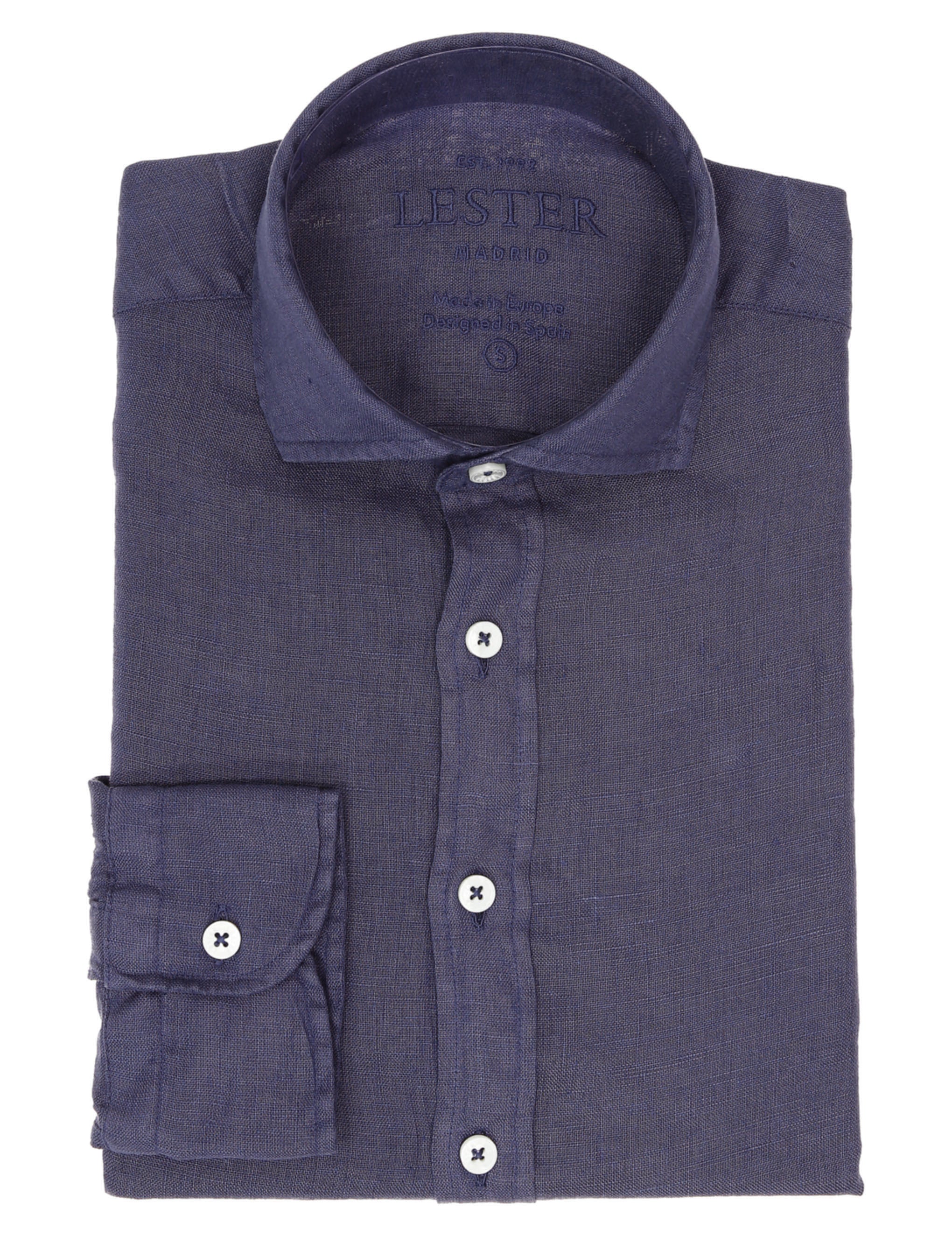 Camisa lino lisa lavada Gris