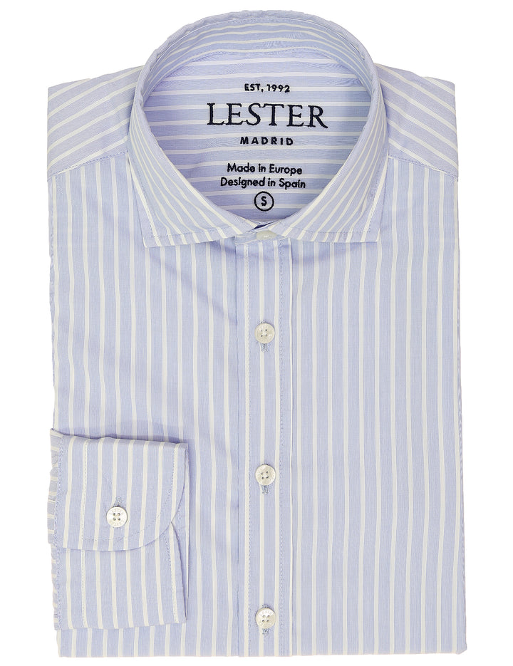 Camisa sport popelin raya ancha Azul