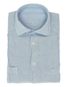 Camisa lino jaretas Azul claro