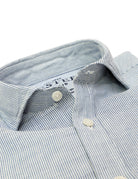Camisa sport lino algodón mil rayas Azul