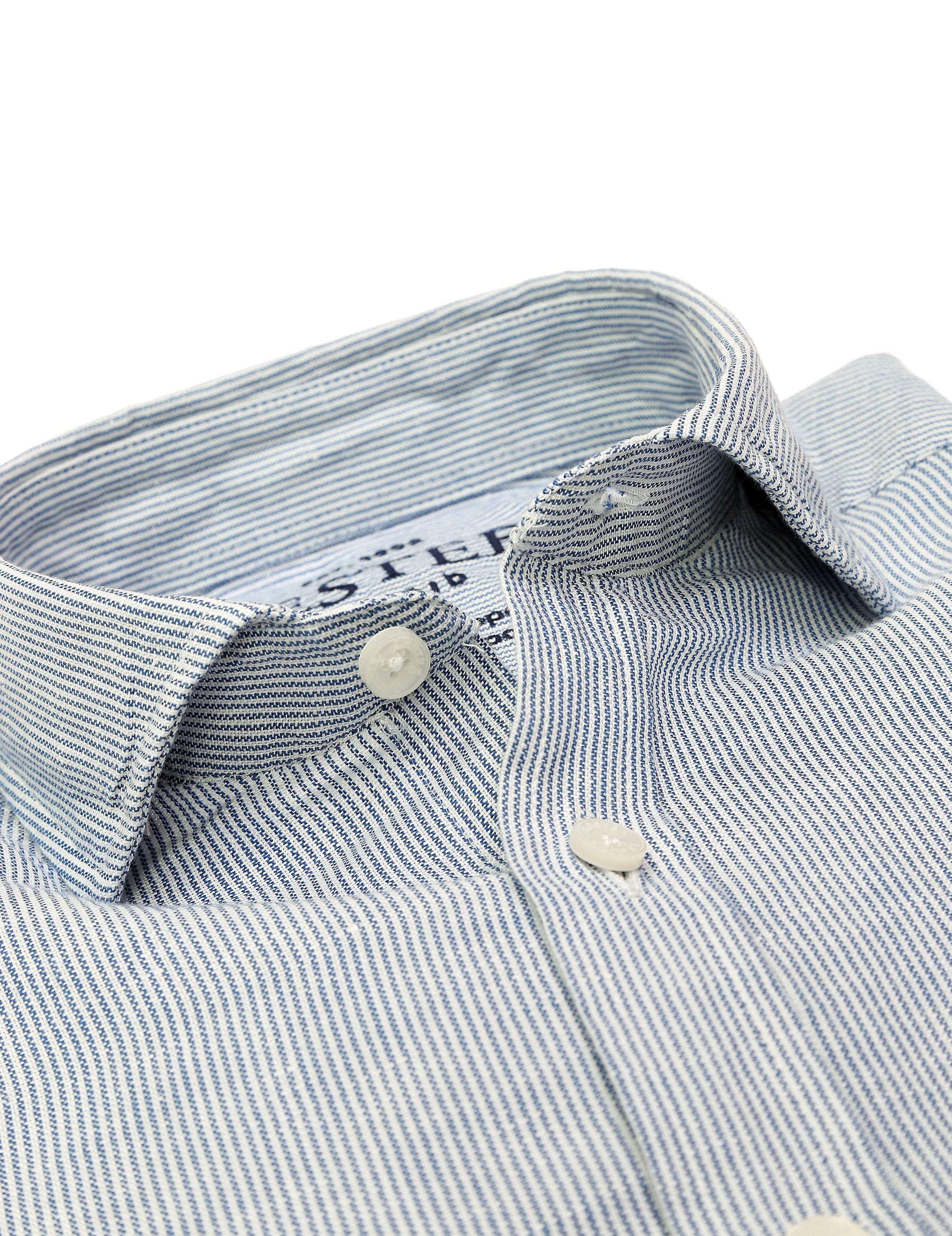 Camisa sport lino algodón mil rayas Azul