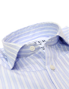Camisa sport popelin rayas desiguales Azul