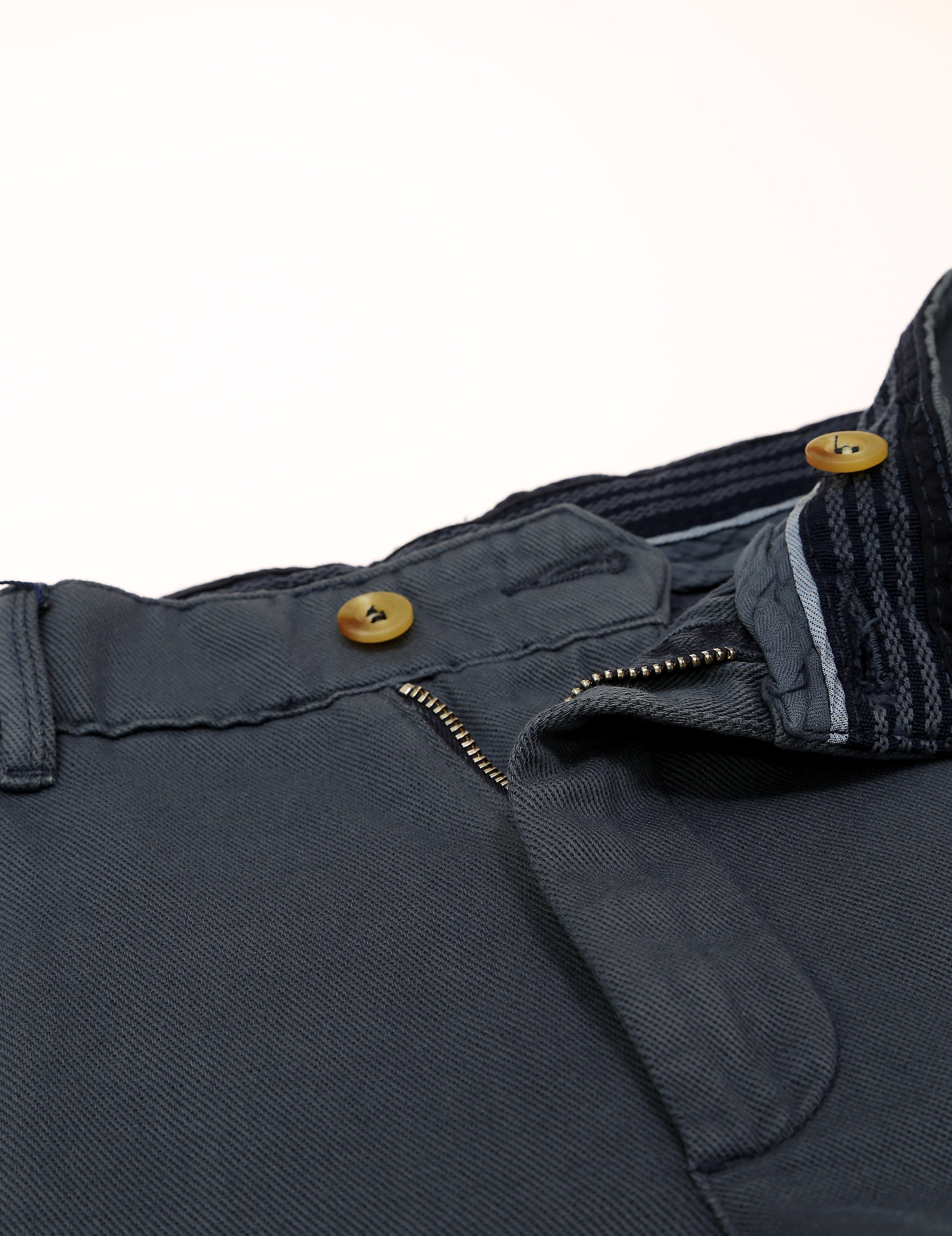 Pantalón sarga lino/algodón Azul oscuro