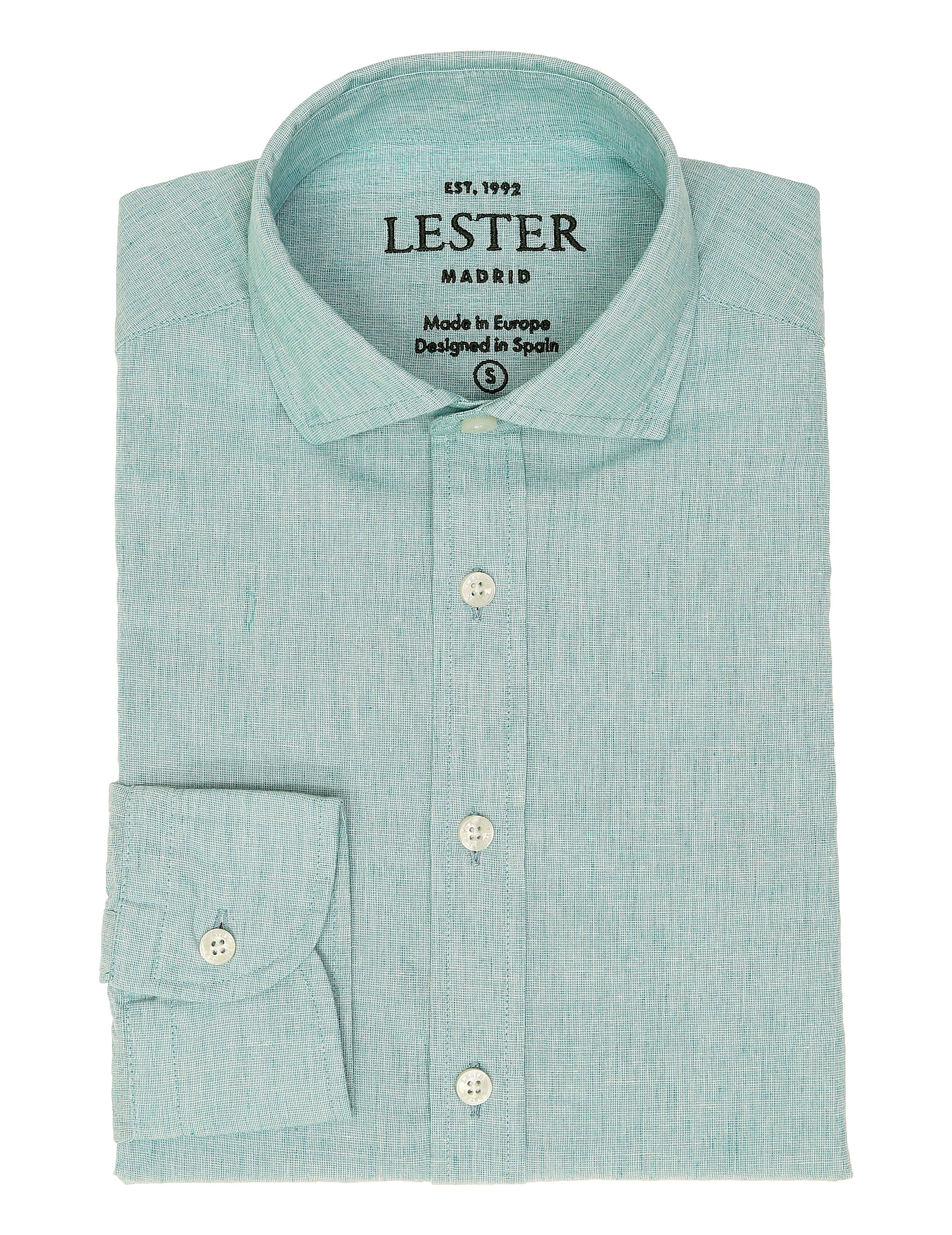 Camisa sport lino/alg  fil a fil Verde