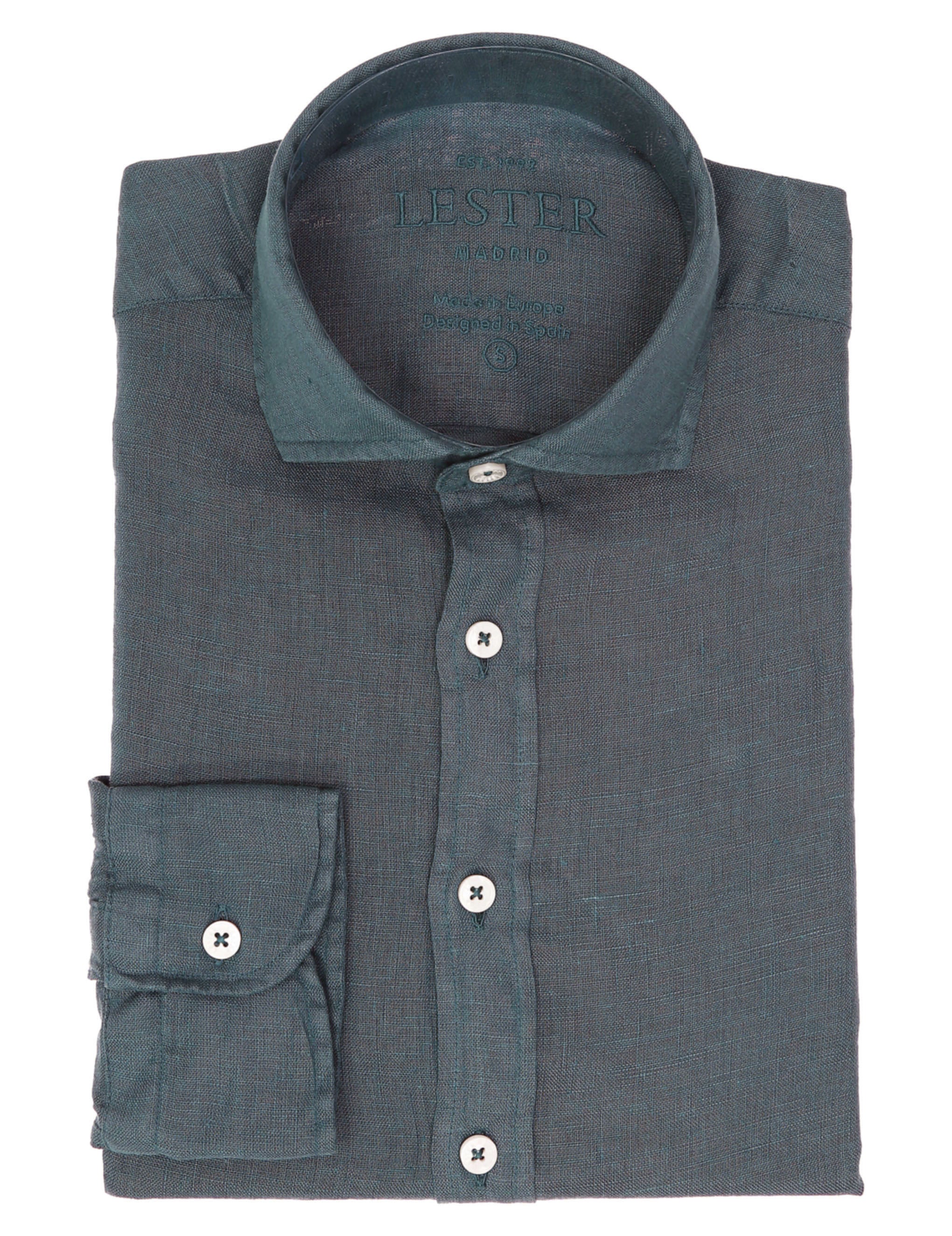 Camisa lino lisa lavada Azul oscuro