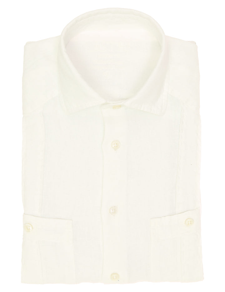 Camisa lino jaretas Blanco