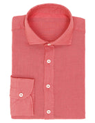 Camisa lino lisa lavada Rosa