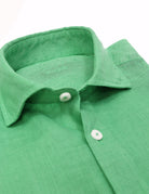 Camisa lino lisa lavada Verde claro