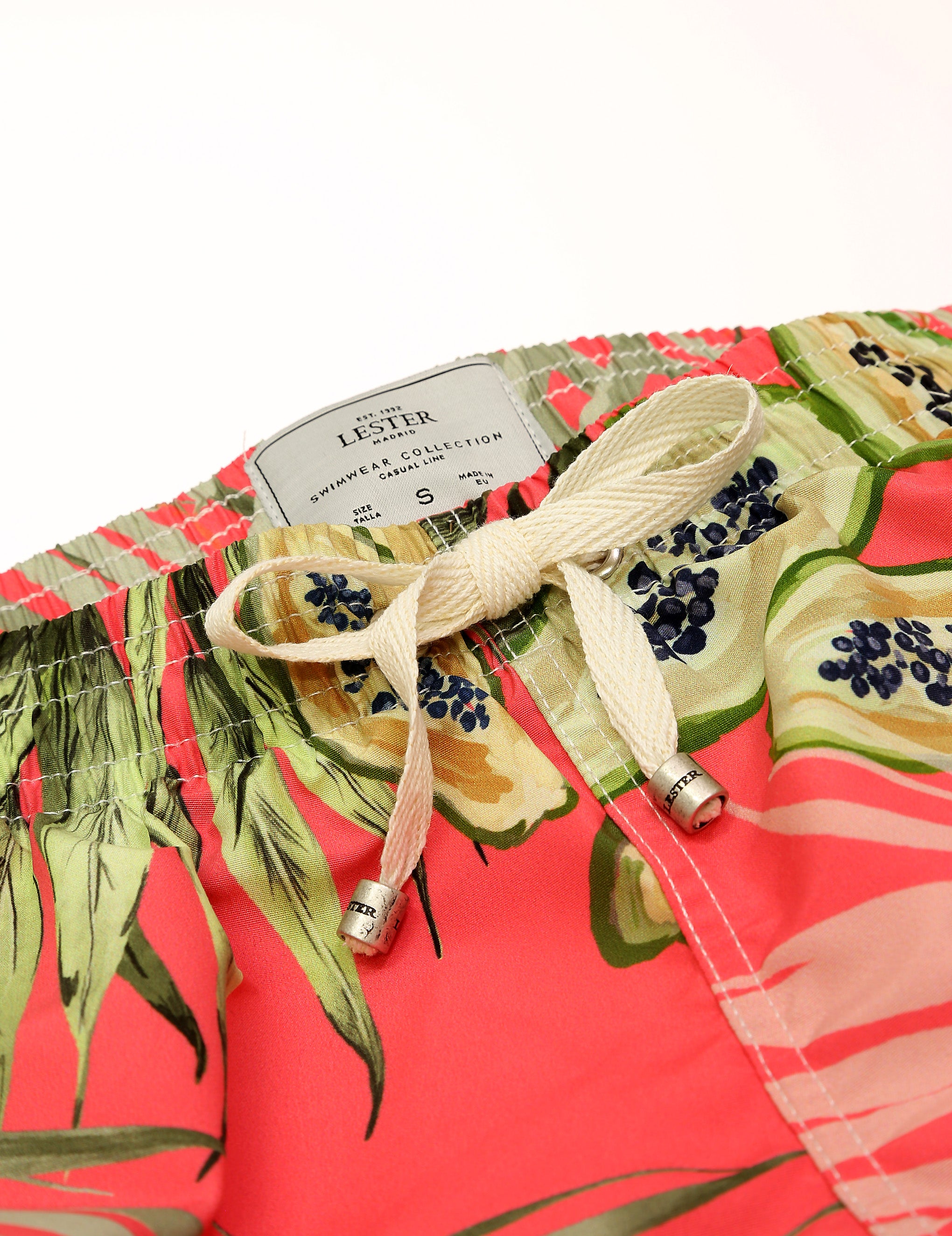 Traje de baño hojas papaya Rosa