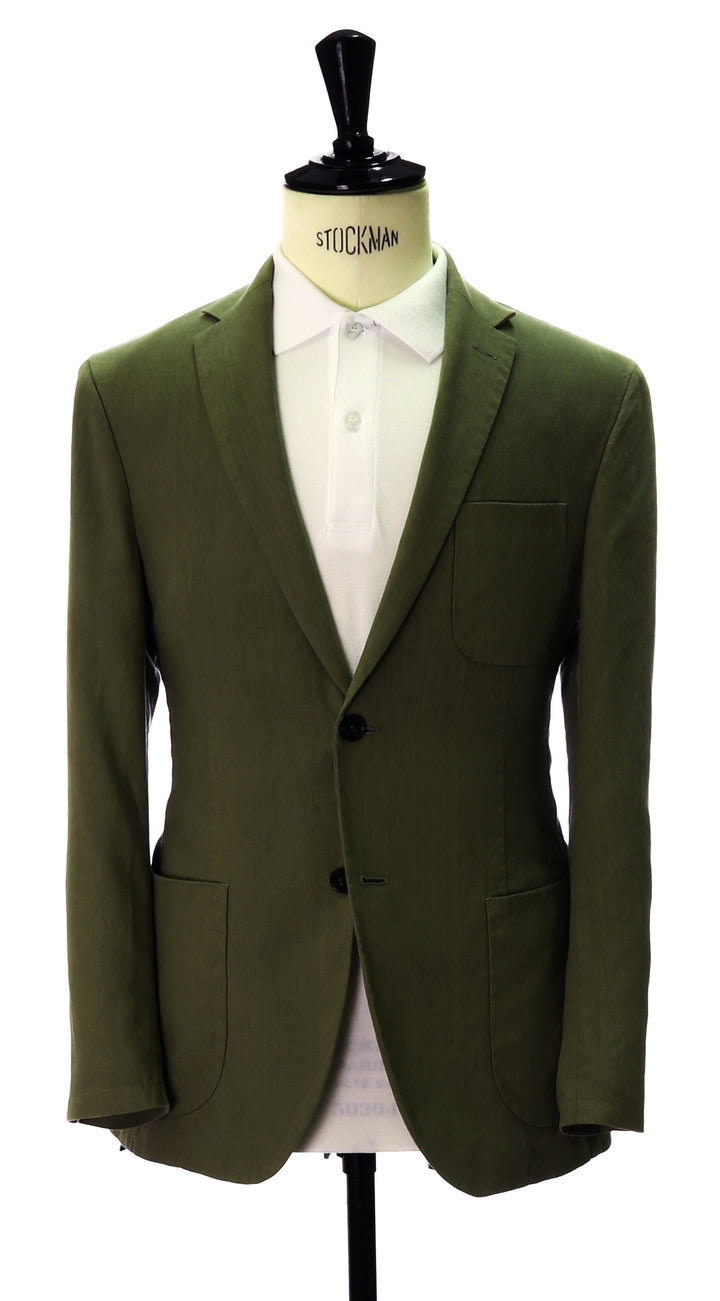 Chaqueta lino lavada Verde