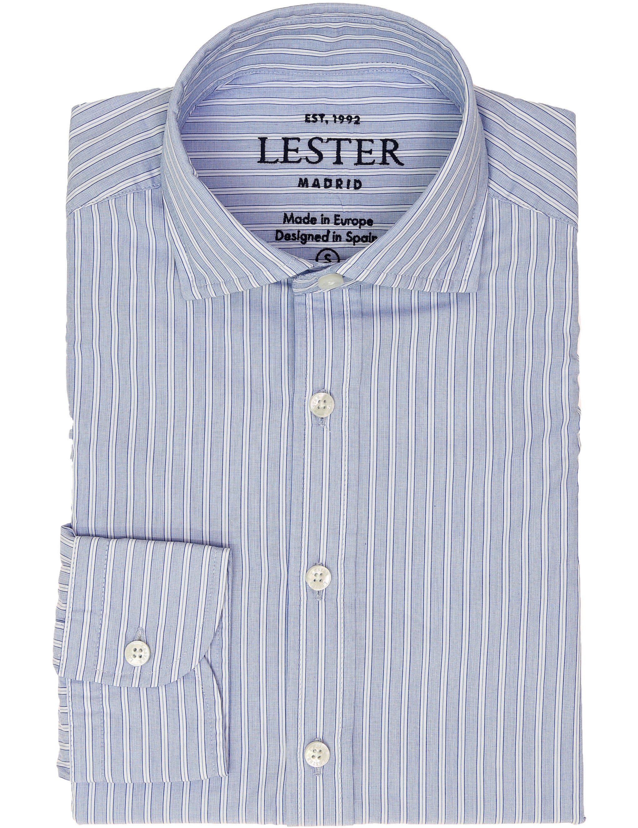 Camisa sport popelin 2 rayas Azul