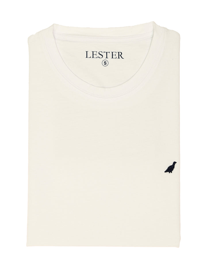 Camiseta lavada perdiz bordada Blanco