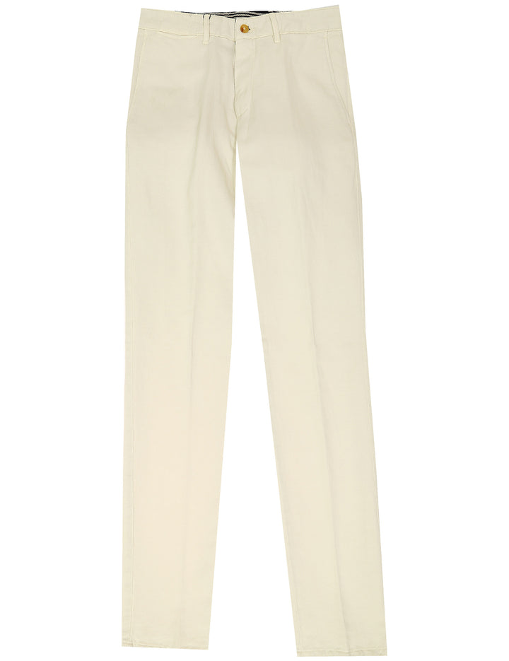 Pantalón sarga lino/algodón Hielo