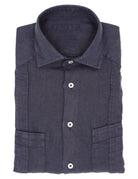 Camisa lino jaretas Gris