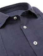 Camisa lino jaretas Gris