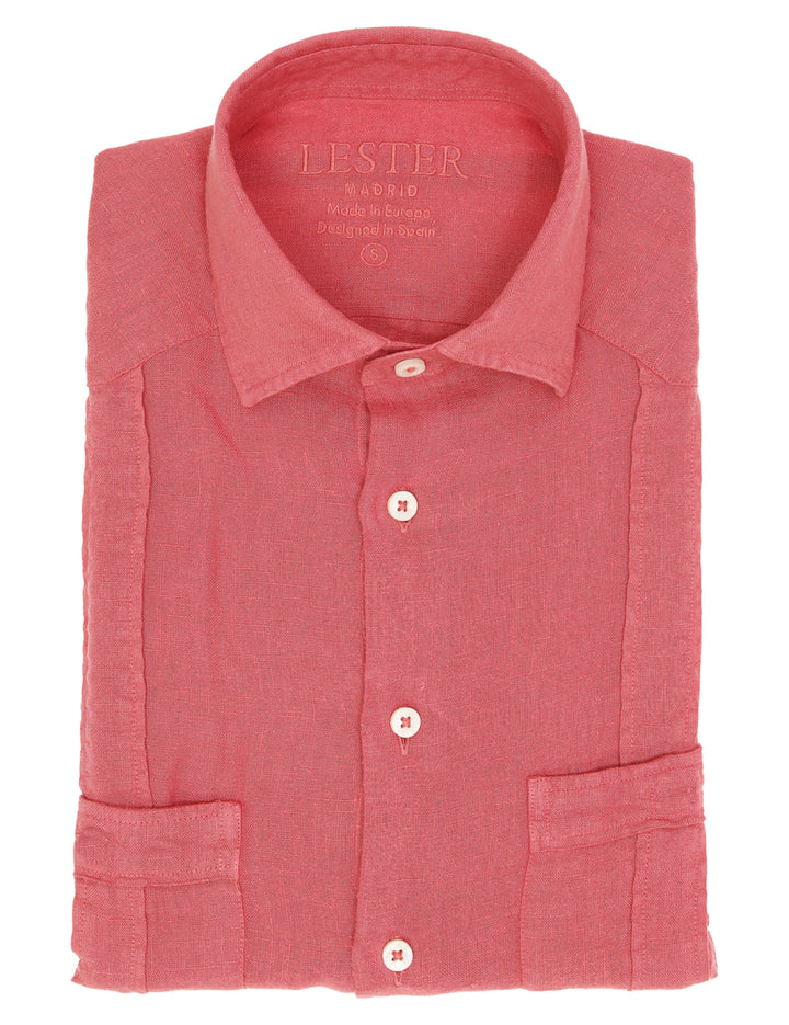 Camisa lino jaretas Rosa