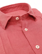 Camisa lino jaretas Rosa