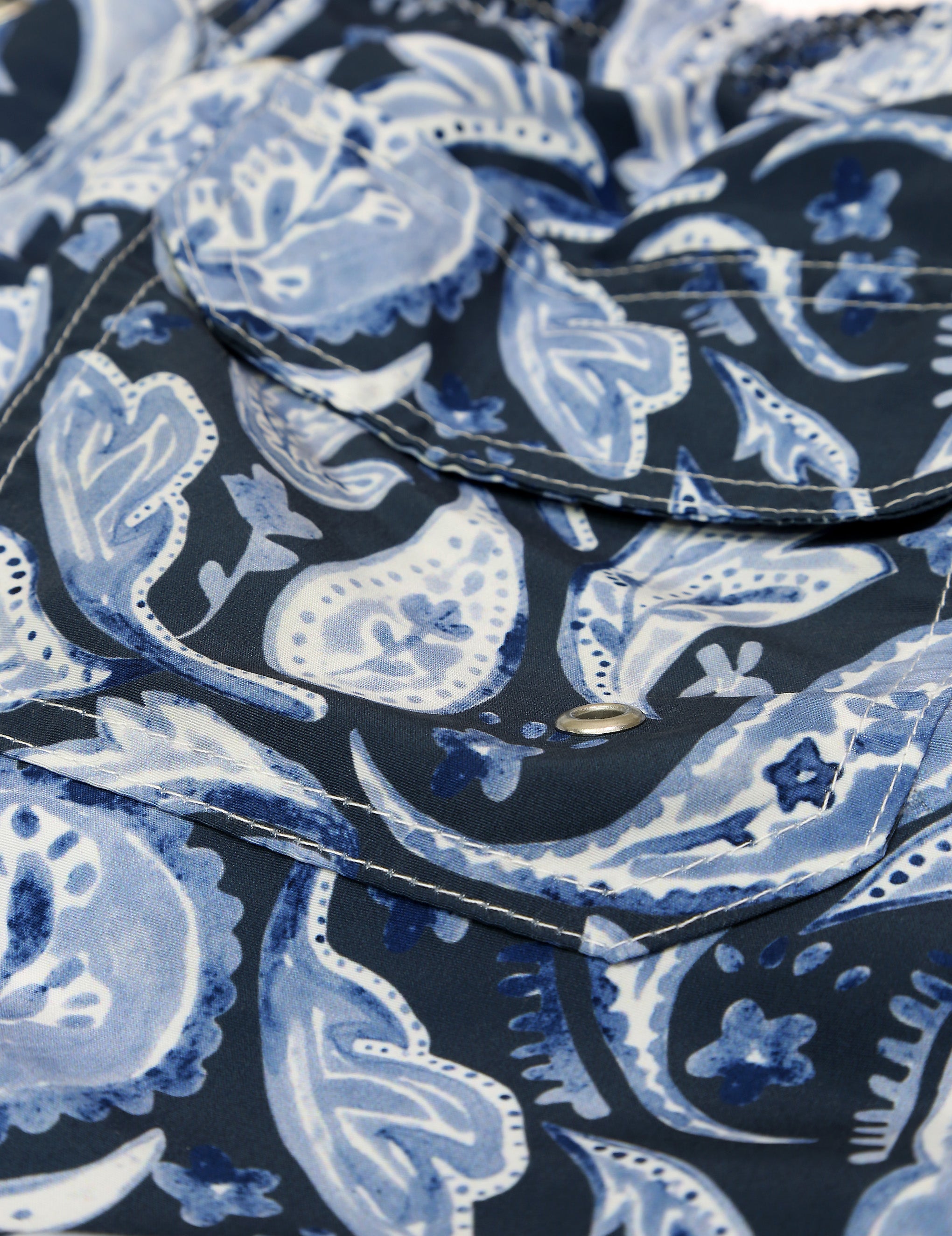 Traje de baño paisley bicolor Azul