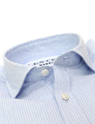 Camisa sport lino algodón raya fina Azul