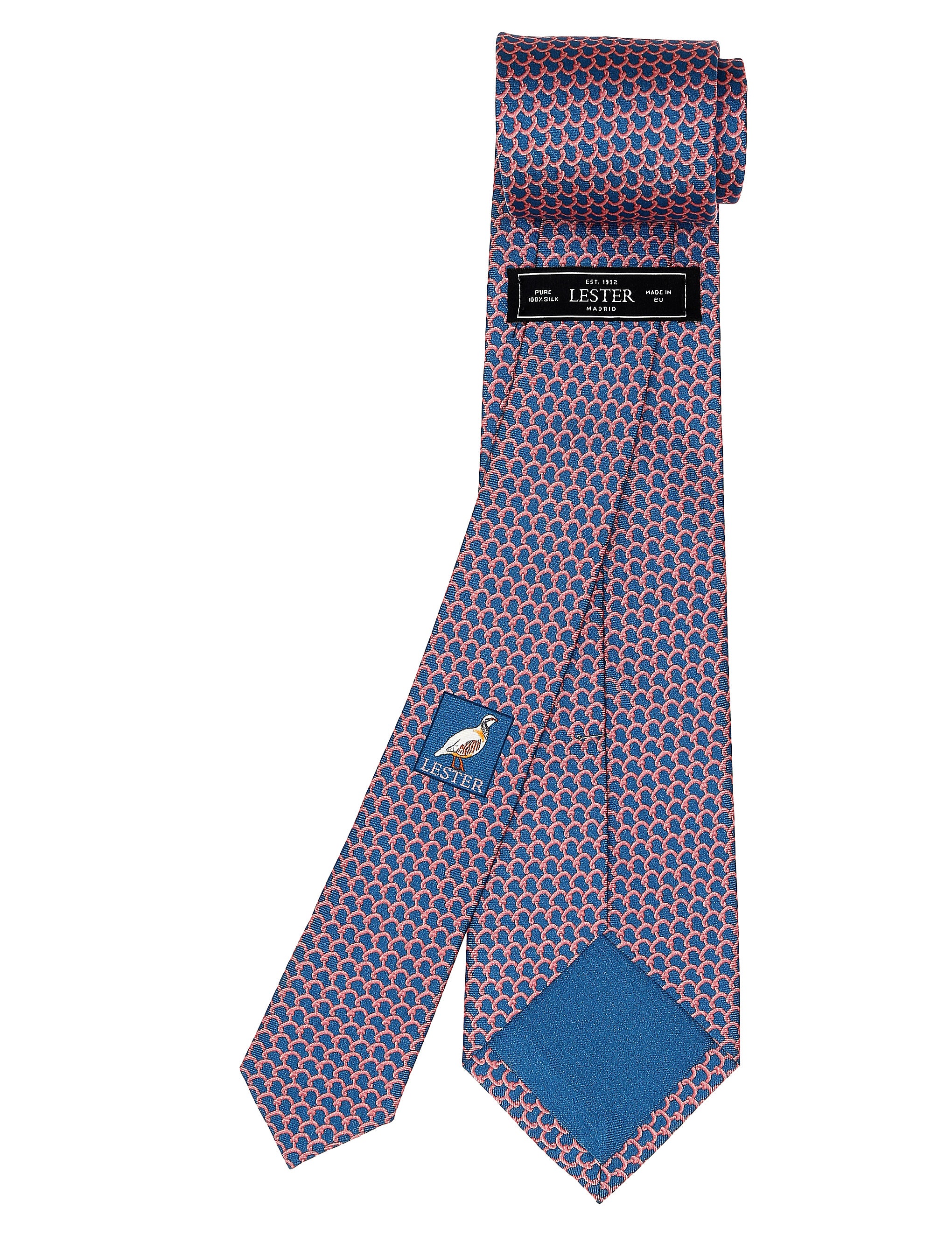 Corbata cadena gancho Azul/rosa