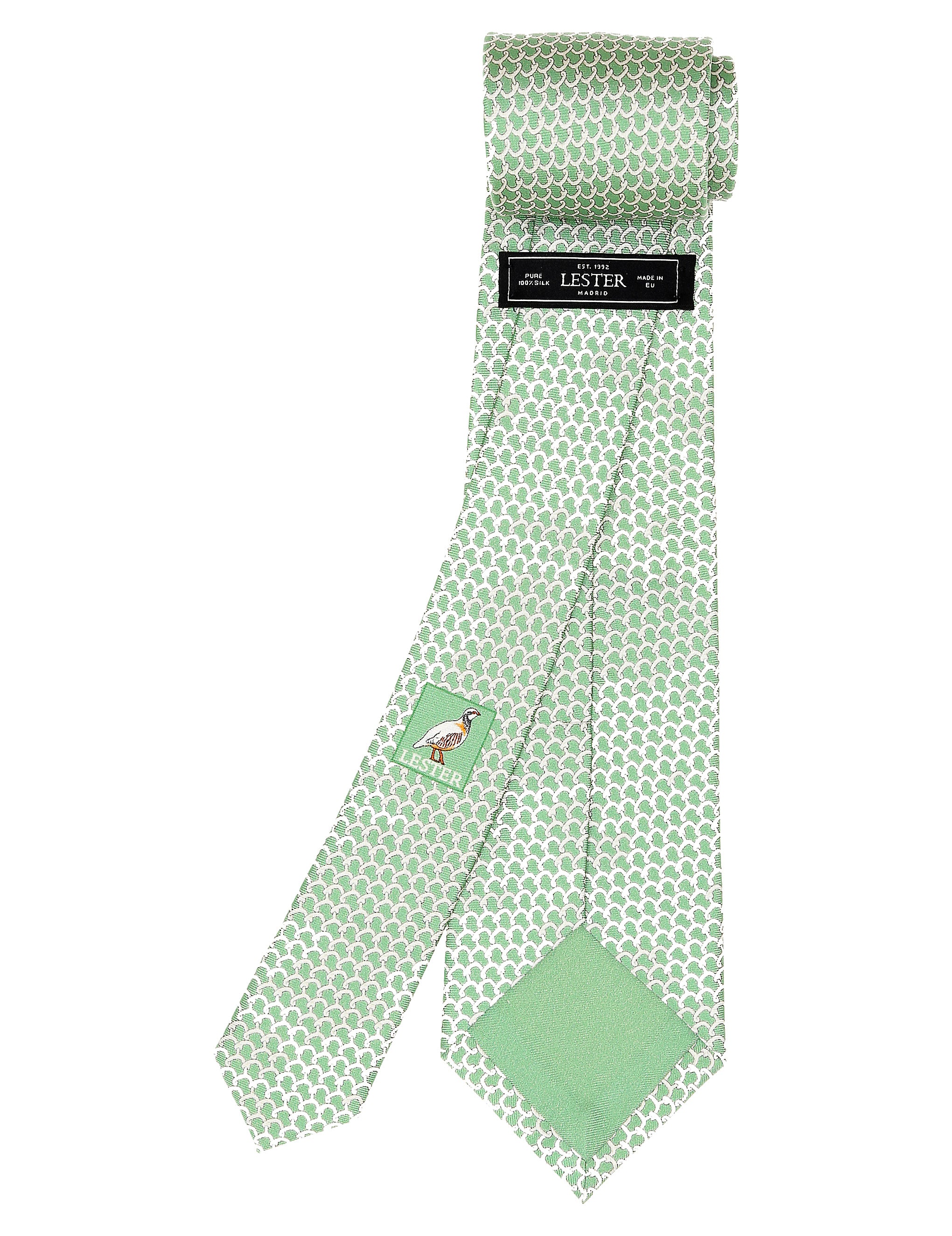 Corbata cadena gancho Verde/gris