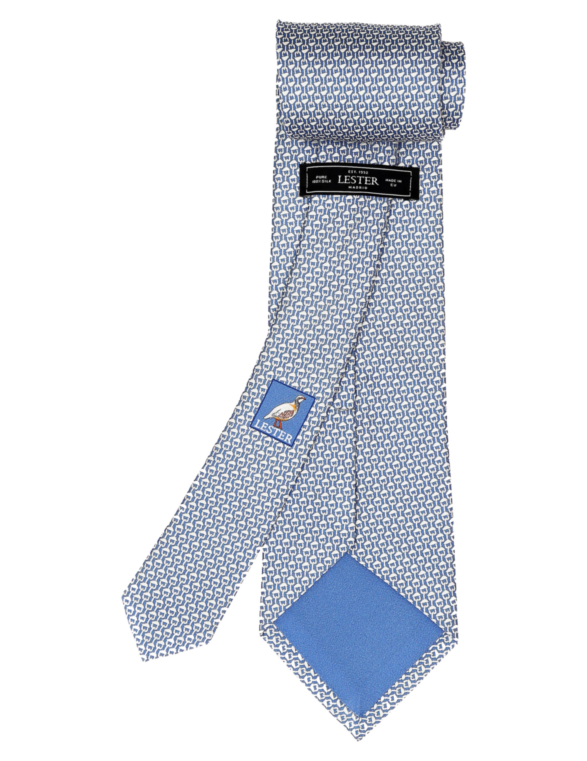Corbata cadena capucha Azul/blanco