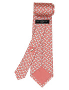 Corbata palmeras Rosa/gris