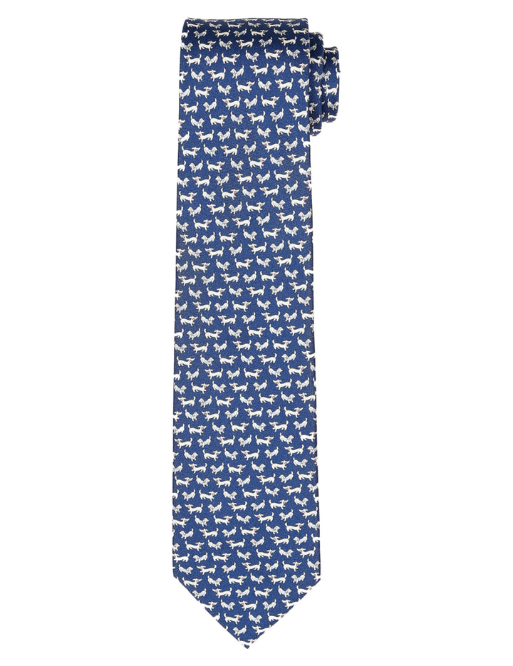 Corbata perritos Azul/gris