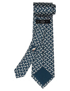 Corbata palmeras Azul/gris