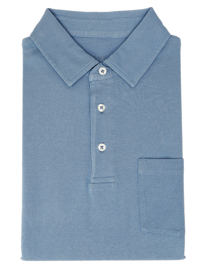 Polo pique lavado Azul medio