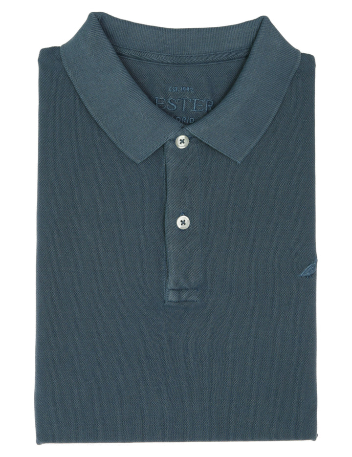Polo manga corta lavado perdiz Azul oscuro