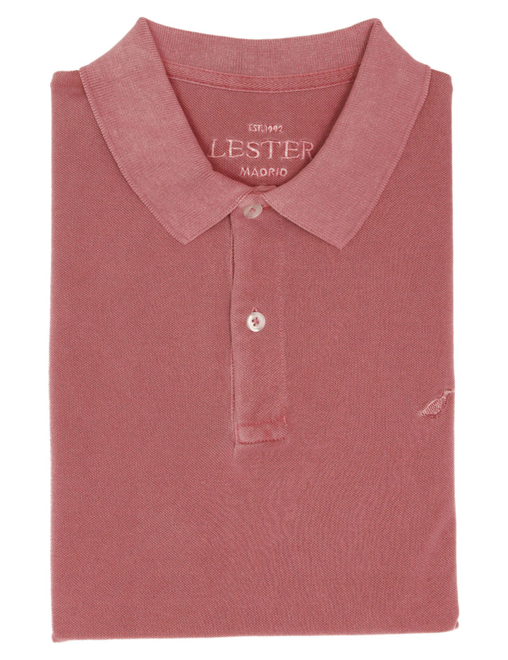 Polo manga corta lavado perdiz Rojo