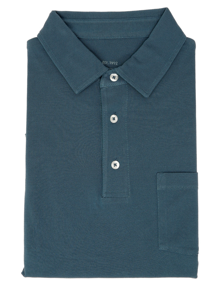 Polo pique lavado Azul oscuro
