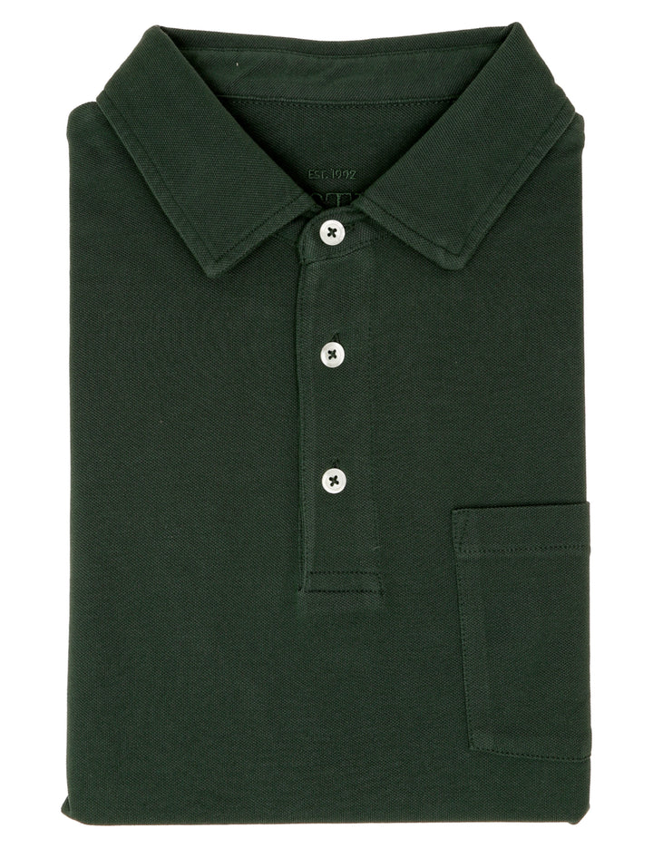 Polo pique lavado Verde oscuro