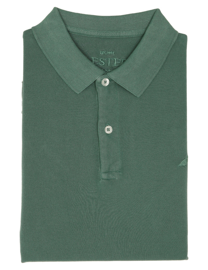 Polo manga corta lavado perdiz Verde oscuro