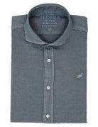 Camisa lino algodón lavada Azul