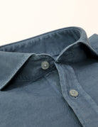 Camisa lino algodón lavada Azul
