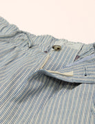 Bermuda multirayas lino algodón Azul