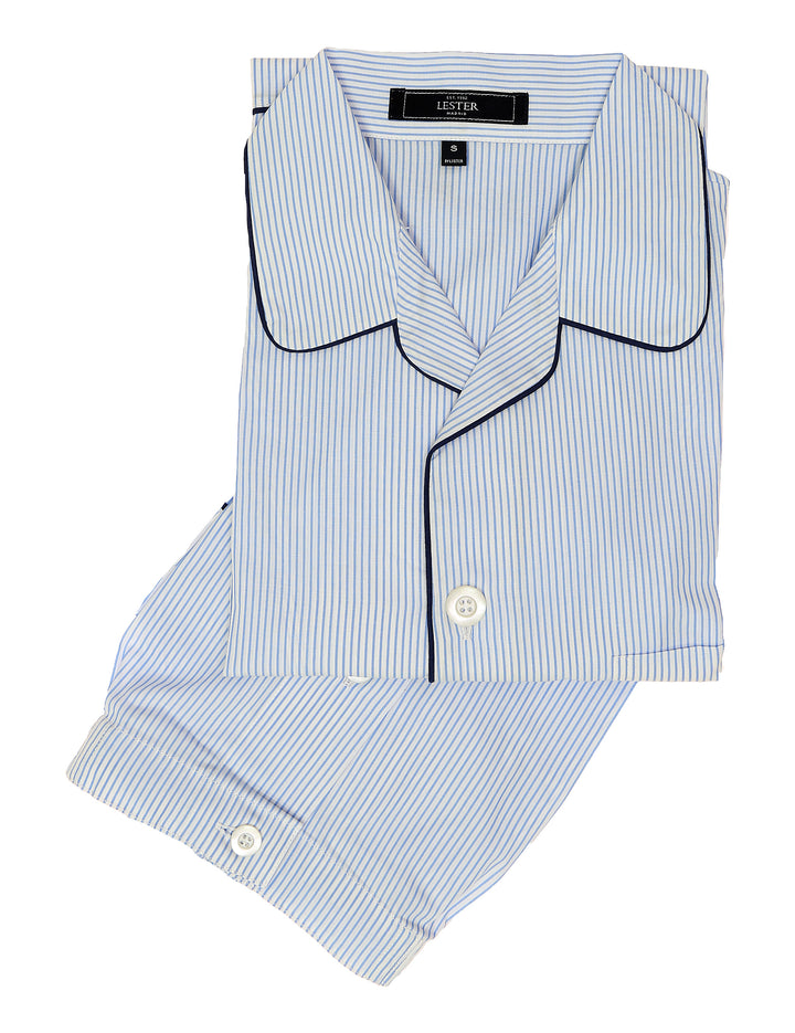 Pijama corto semiliso Azul