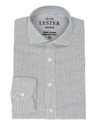 Camisa sport lino algodón rayas Azul